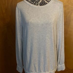 Loft pale grey sweater top ladies L FINAL MARKDOWN